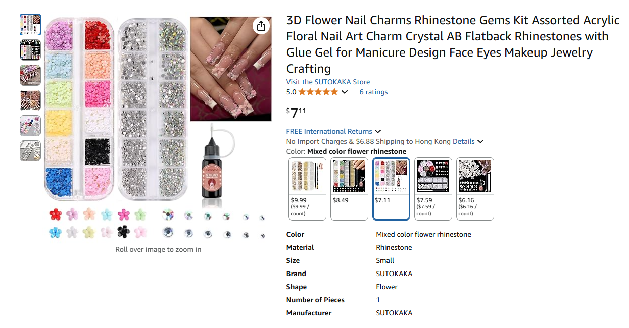Nail Art Rhinestone/Gem Kit